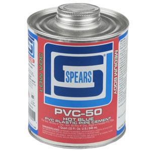 SPEARS VALVES PVC50B-005 PVC Cement, Medium Body, Blue, 1/4 Pint, PVC | BY3NEC