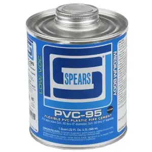 SPEARS VALVES PVC95C-040 PVC Cement, Medium Body, Clear, Gallon, PVC | BY3NEH