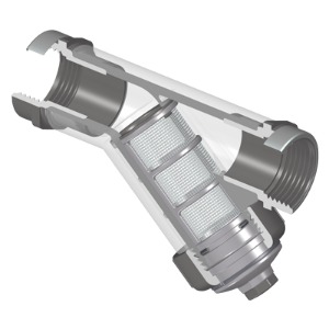 SPEARS VALVES YS31P8-007CLSR Special Reinforced Wye Strainer, FPT, FKM, 8 Mesh, 3/4 Size, PVC, Clear | BU8FAN