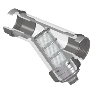 SPEARS VALVES YS31S8-015CLSR Special Reinforced Wye Strainer, FPT, FKM, SS, 8 Mesh, 1-1/2 Size, PVC, Clear | BU8FCU