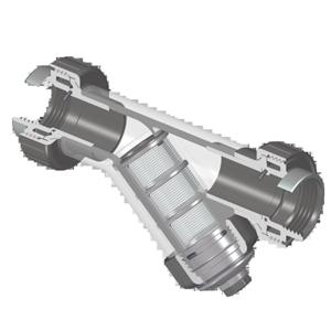 SPEARS VALVES YS3BP8-012CLSR Special Reinforced Wye Strainer, FPT, FKM, 8 Mesh, 1-1/4 Size, PVC, Clear | BU8GMP