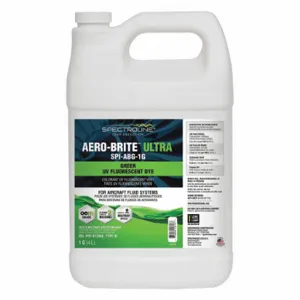 SPECTROLINE SPI-ABG-1G Fluorescent Leak Detection Dye, 1 Gallon, Aircraft Fluid System, Glows Green | CF2PWV 55NH86