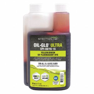 SPECTROLINE SPI-OGYG-16 Fluorescent Leak Detection Dye, 16 oz., For Oil Based Fluid, Glows Yellow/Green | CF2DGX 55NJ03