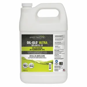 SPECTROLINE SPI-OGYG-1G Fluorescent Leak Detection Dye, 1 Gallon, For Oil Based Fluid, Glows Yellow/Green | CF2DGY 55NJ04