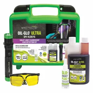 SPECTROLINE SPI-VLOGYG Leak Detection Kit, With Violet LED, Dye, AAA batteries, Glass, Dye Cleaner | CH6RNP 55NJ08