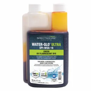 SPECTROLINE SPI-WGG-16 Fluorescent Leak Detection Dye, 16 oz., For Water & Glycol Fluid System, Glows Green | CF2BRU 55NJ09