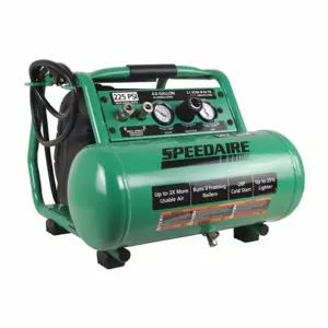 SPEEDAIRE 415L90 Portable Air Compressor, Oil Free, 4 Gal, Horizontal, 1.7 Hp, 5 Cfm, 120V AC | CU4DRG