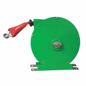 SPEEDAIRE 440G08 Cable Reel, Spring Return, Powder Coated, Locking, Green, Retractable Grounding Wire Reel | CU4BKM