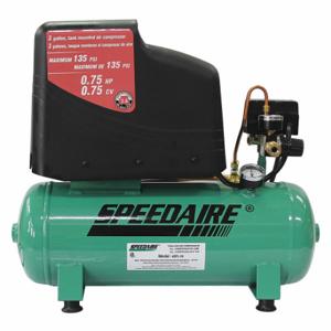 SPEEDAIRE 45PL19 Portable Air Compressor, Oil Free, 3 Gal, Hot Dog, 0.75 Hp, 2.6 Cfm, 120V AC | CU4DRF