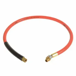 SPEEDAIRE 494R78 Snubber Hose, 3/8 Inch Hose Inside Dia, 36 Inch Hose Length, Orange, Brass x Brass | CU4EGC