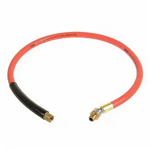 SPEEDAIRE 494R79 Snubber Hose, 3/8 Inch Hose Inside Dia, 5 ft Hose Length, Orange, Brass x Brass | CU4EGD