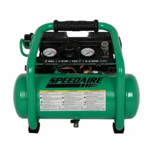 SPEEDAIRE 787U77 Air Compressor, Quiet, Oil Free, 2 Gal, Hot Dog, 1 Hp, 2.4 Cfm At 90 PSI | CU4DQY