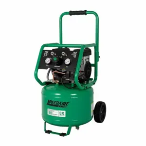 SPEEDAIRE 787U79 Air Compressor, Quiet, Oil Free, 10 Gal, Vertical, 1.5 Hp, 4 Cfm At 90 PSI | CU4DQX