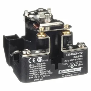 SQUARE D 8501CO6V20 Open Power Relay 30A 120VAC SPST | AF9FRX 2DR70