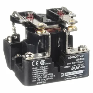 SQUARE D 8501CO7V24 Open Power Relay 30A 240VAC DPST | AF9FTA 2DR78