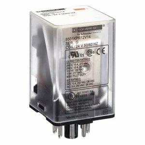 SQUARE D 8501KPR12V14 Plug-In Relay 8 Pins Octal 24VAC | AH2NQQ 2DT06