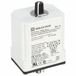 SQUARE D 9050JCK18V20 Timer Relay 60 Min 8 Pin 10a Dpdt 120v | AG7CJK 5B396