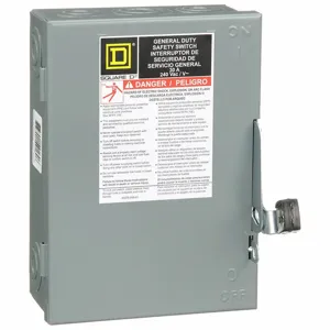 SQUARE D DU321 Safety Switch 240VAC 3PST 30 Amps AC | AG9FZN 1H260