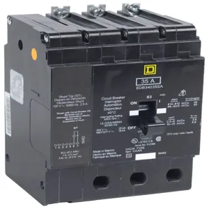 SQUARE D EDB34035SA Bolt On Circuit Breaker, 22kAIC at 240V, 35A, 3 Pole | CE6HYL