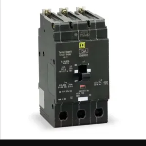 SQUARE D EDB34060 Circuit Breaker, Bolt-On, 60 A, 3 Pole, 18 kAIC @ 277 VAC | AG6QCH 3TW45