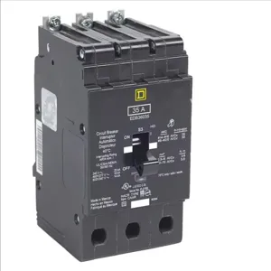 SQUARE D EDB36040 E-Frame Circuit Breaker, Lugs, Aluminium, Thermal Magnetic | CE6GUK