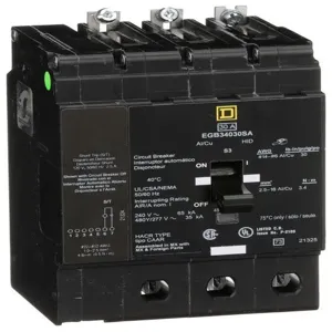 SQUARE D EGB34030SA Miniature Circuit Breaker, 3-Phase, 120V Shunt Trip, 30A | CE6GUR