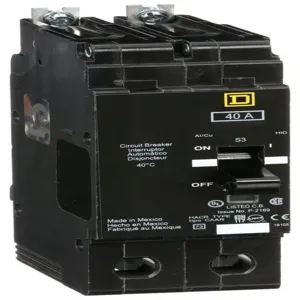 SQUARE D EJB24040 Bolt On Circuit Breaker Ejb 40 Amp 480vac 2p 65kaic@480v | AG8NDM