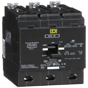 SQUARE D EJB34045 Bolt On Circuit Breaker Ejb 45 Amp 480vac 3p 65kaic@480v | AG8NEB