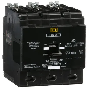 SQUARE D EJB34110 Bolt On Circuit Breaker Ejb 110 Amp 480vac 3p 65kaic@480v | AG8NEF