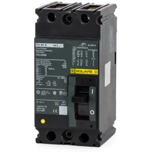 SQUARE D FHL26090 Circuit Breaker Feed-thru 90 Amp 600vac 2p 25kaic@480v | AG8NPQ