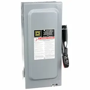 SQUARE D H222N Safety Switch, Fusible, 60 A, Three Phase, 240 Vac, Galvanized Steel, Indoor | CU4GGV 1H330