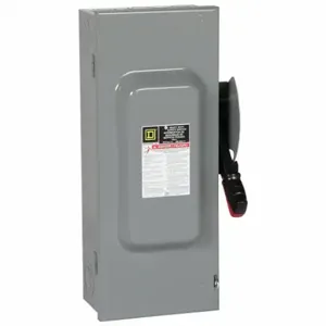 SQUARE D H223N Safety Switch, Fusible, 100 A, Three Phase, 240V AC, Galvanized Steel, Indoor | CU4GHG 1H332