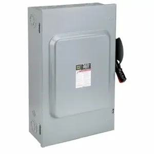 SQUARE D H224N Safety Switch, Fusible, 200 A, Three Phase, 240 Vac, Galvanized Steel, Indoor | CU4GGP 1H334