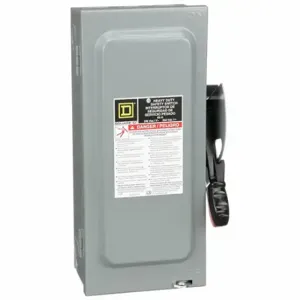 SQUARE D H322N Safety Switch, Fusible, 60 A, Three Phase, 240 Vac, Galvanized Steel, Indoor | CU4GGW 1H338