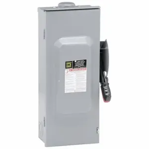 SQUARE D H363NRB Safety Switch, Fusible, 100 A, Three Phase, 600 Vac, Galvanized Steel, Indoor/Outdoor | CU4GGM 1H360