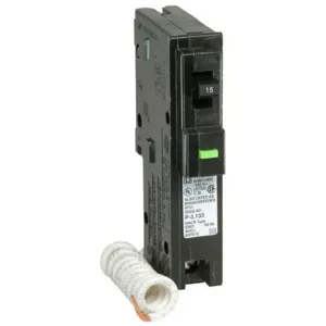 SQUARE D HOM115AFI Plug In Circuit Breaker 15a 1p 10ka 240v | AG6QEU 3XE15