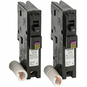 SQUARE D HOM115DF Plug In Circuit Breaker Hom 15 Amp 120vac 1p 10kaic@120v | AG8PYR