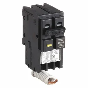 SQUARE D HOM215GFI Plug-in Circuit Breaker, 15 A, 2P, 10kA@240V | AA9GJF 1D351