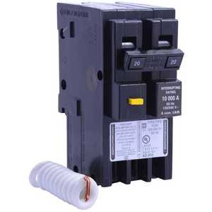 SQUARE D HOM220GFI Plug-In Circuit Breaker, 20 A, 2p, 10kA@240 V | AA9GJH 1D353