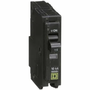 SQUARE D QO115 Miniature Circuit Breaker, 15A, 1 Pole, 120/240VAC, 10KA, Plug In Mount | AA9GET 1D230