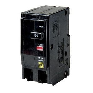 SQUARE D QO2100H Plug In Circuit Breaker, 10kAIC at 240V, 100A, 2 Pole | CE6HPA