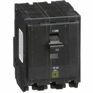 SQUARE D QO340 Miniature Circuit Breaker, 40A, 3 Pole, 120/240VAC, 10KA, Plug In Mount | AA9GHF 1D326