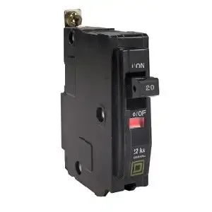 SQUARE D QOB120VH-1021 Bolt-On Circuit Breaker, 1P, 20A, 120VAC, HACR Rated | CE6HRH