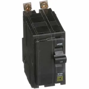 SQUARE D QOB215 Miniature Circuit Breaker, 15A, 2 Pole, 120/240VAC, 10KA, Bolt On Mount | AF6PNY 1H884