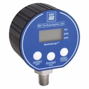 SSI MG-200-A-9V-R Digital Test Pressure Gauge, 0 To 200 PSI, 1/4 Inch Npt Male, 3 Inch Dial, ±0.25% Accuracy | CU4GPL 45MT93