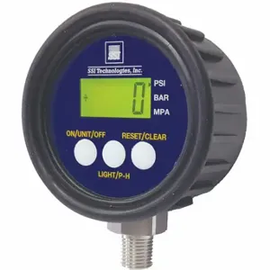 SSI MG1-50-A-9V-R Digital Industrial Pressure Gauge, 0 To 50 PSI, For Liquids & Gases, 1/4 Inch Npt Male | CU4GPJ 487H49