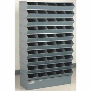 STACKBIN 3-250SSB Sectional Stacking Bin Units, 37 Inch X 13 Inch X 60 Inch Size, Std, 50 Compartments, Gray | CU4GTX 45NH60
