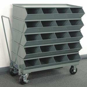 STACKBIN 3-320SSMB Sectional Stacking Bin Unit, 37 Inch X 5 3/8 Inch X 40 Inch Size, Caster, 20 Compartments | CU4GTH 45NH82
