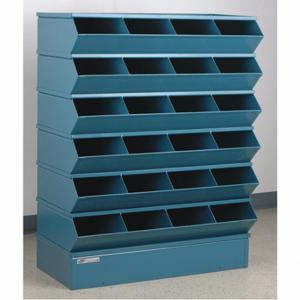 STACKBIN 3-324SSB Sectional Stacking Bin Units, 37 Inch X 15 Inch X 51 Inch Size, Std, 24 Compartments, Blue | CU4GTY 45NH65