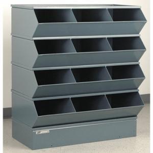 STACKBIN 3-412SSB Sectional Stacking Bin Unit, 37 Inch X 20 Inch X 44 Inch Size, Std, 12 Compartments, Gray | CU4GRH 45NH70